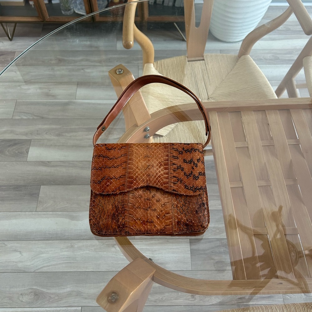 Vintage Snake Skin Leather Handbag